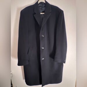 Jos A Bank 100% Cashmere Men's Black Overcoat